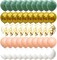 60 pcs 12 inch Green Latex Balloon Gold White Balloons Green Balloon Garland Kit Confetti Balloons for Women Birthday Wedding Engagement Bachelor Bridal Shower Party Decorations
